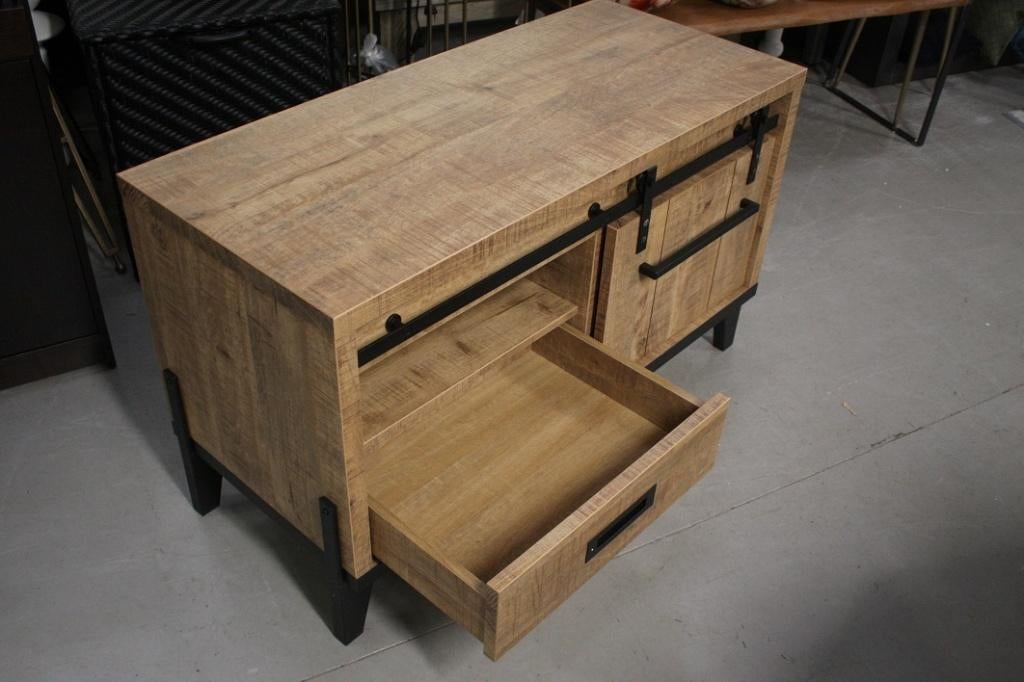 Gaaf tv-meubel Camino Feelings hout metaal loftdeur 110 cm., 100 tot 150 cm, Zo goed als nieuw, Minder dan 100 cm, 25 tot 50 cm