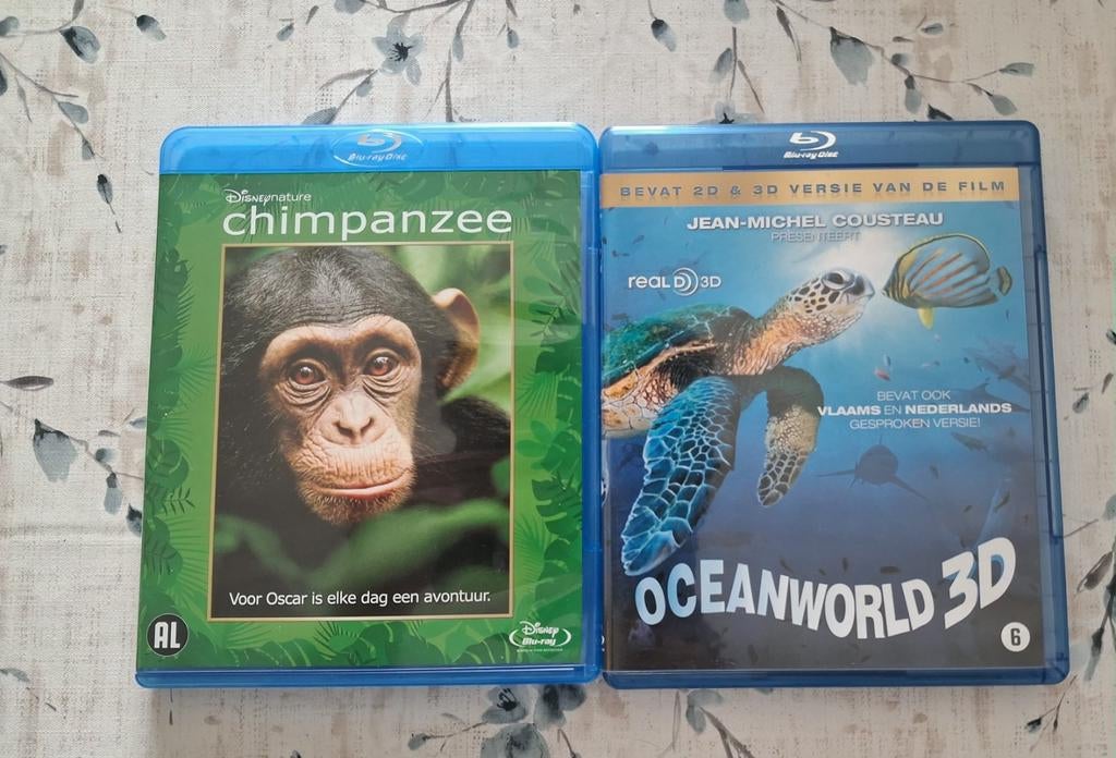 Chimpanzee & Oceanworld 3D Blu-ray Dubbele Filmset, Cd's en Dvd's, Blu-ray, Ophalen of Verzenden, Zo goed als nieuw, Documentaire en Educatief