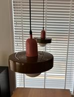 2 hanglampen glas groen met roze, Ophalen, Zo goed als nieuw, Glas, Minder dan 50 cm