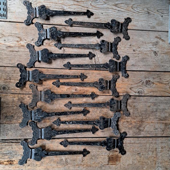 1x Oud brocante metalen deurscharnier scharnier 31cm *Etage3, Huis en Inrichting, Woonaccessoires | Overige, Gebruikt, Ophalen of Verzenden
