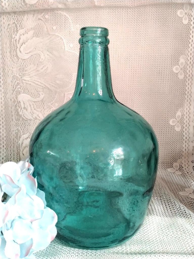 Leuke gistfles blauwgroen, Antiek en Kunst, Curiosa en Brocante, Ophalen of Verzenden