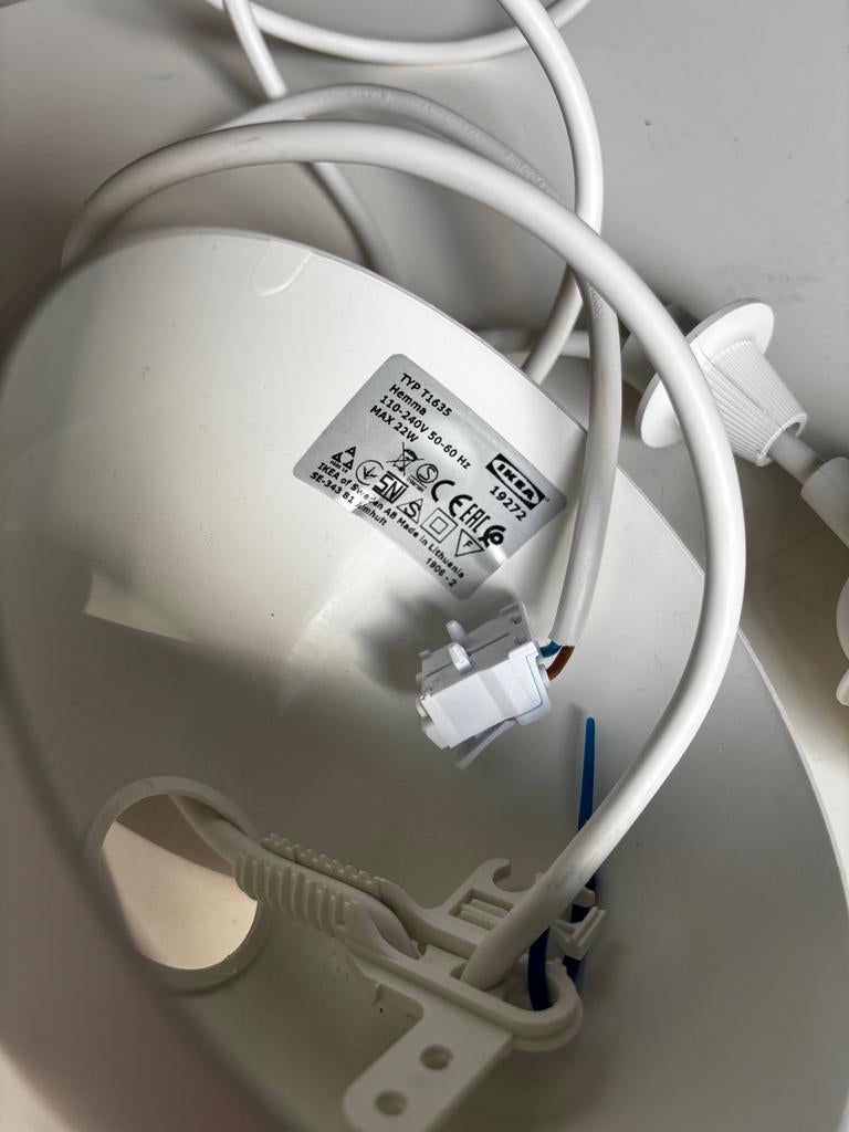 Ikea Hemma hanglamp met glazen kap, Ophalen, Gebruikt, Glas, Minder dan 50 cm