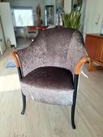 Originele Giorgetti Fauteuil 63220 – Taupe Croco Velours, Gebruikt, Minder dan 75 cm, Stof, 50 tot 75 cm