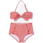 Rood wit geruite bikini (rode witte push up dames vrouwen), Verzenden, Nieuw, Overige kleuren, Bikini