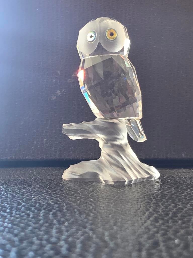 Swarovski Kristallen Uil op Tak - Zo goed als nieuw, Verzamelen, Ophalen of Verzenden, Zo goed als nieuw, Figuurtje