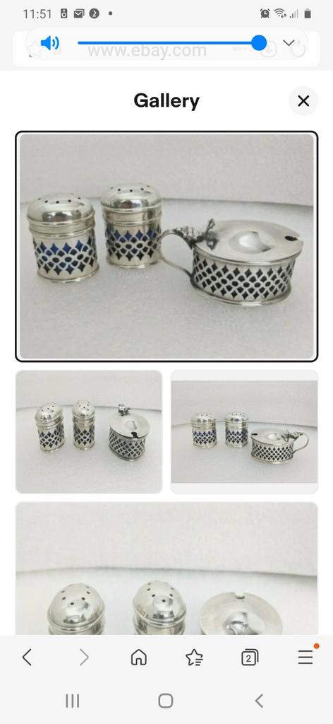 Zout en peper stelletje ::Engeland zilver. L W L, Antiek en Kunst, Ophalen of Verzenden