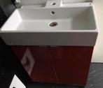 Wastafel wasbak kast poten voeten rood red badkamer meubel, Gebruikt, Minder dan 100 cm, Wasbak of Wastafel, 25 tot 50 cm