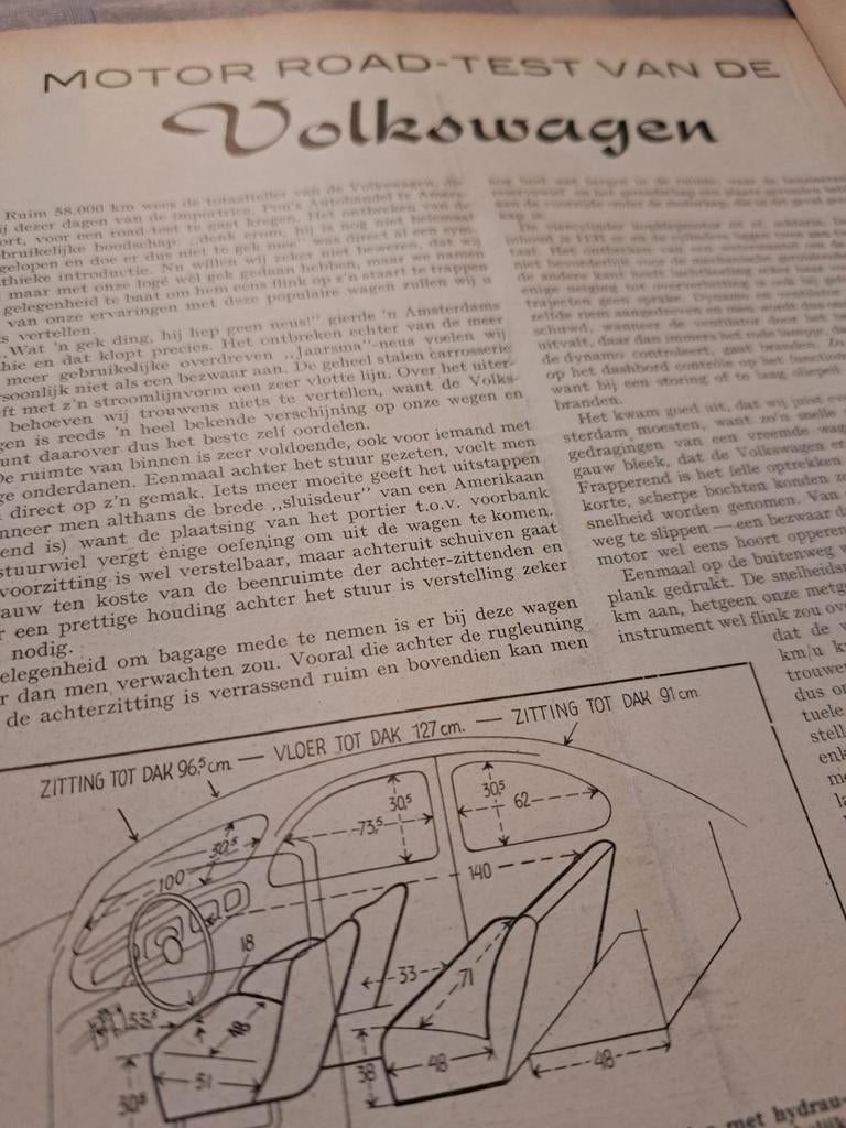 Volkswagen Kever road test uit 1948, Ophalen of Verzenden