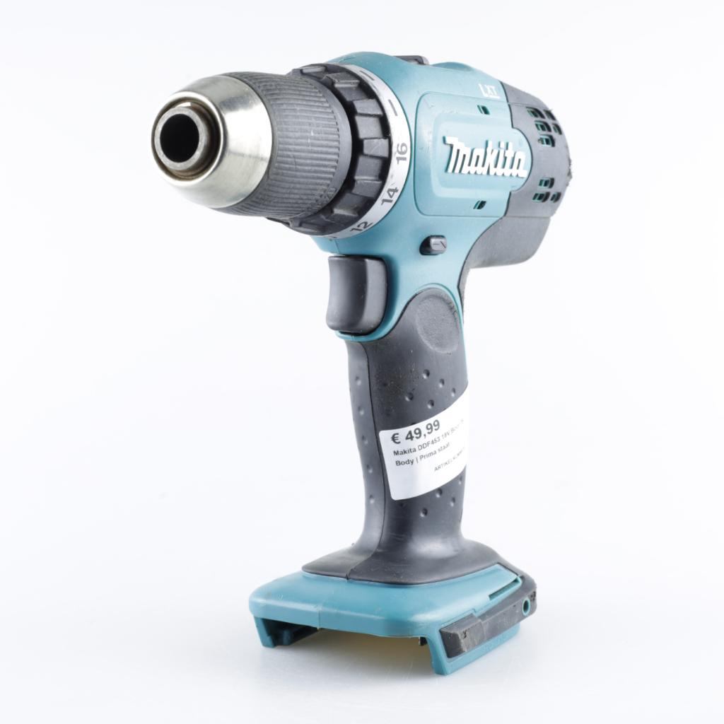 Makita DDF453 18V Boor-/Schroefmachine Body | Prima staat, Makita, Zo goed als nieuw, Support@makita.com, Makita Corporation, 3-11-8, Sumiyoshi-cho, 
Anjo, Aichi 446-8502
Japan