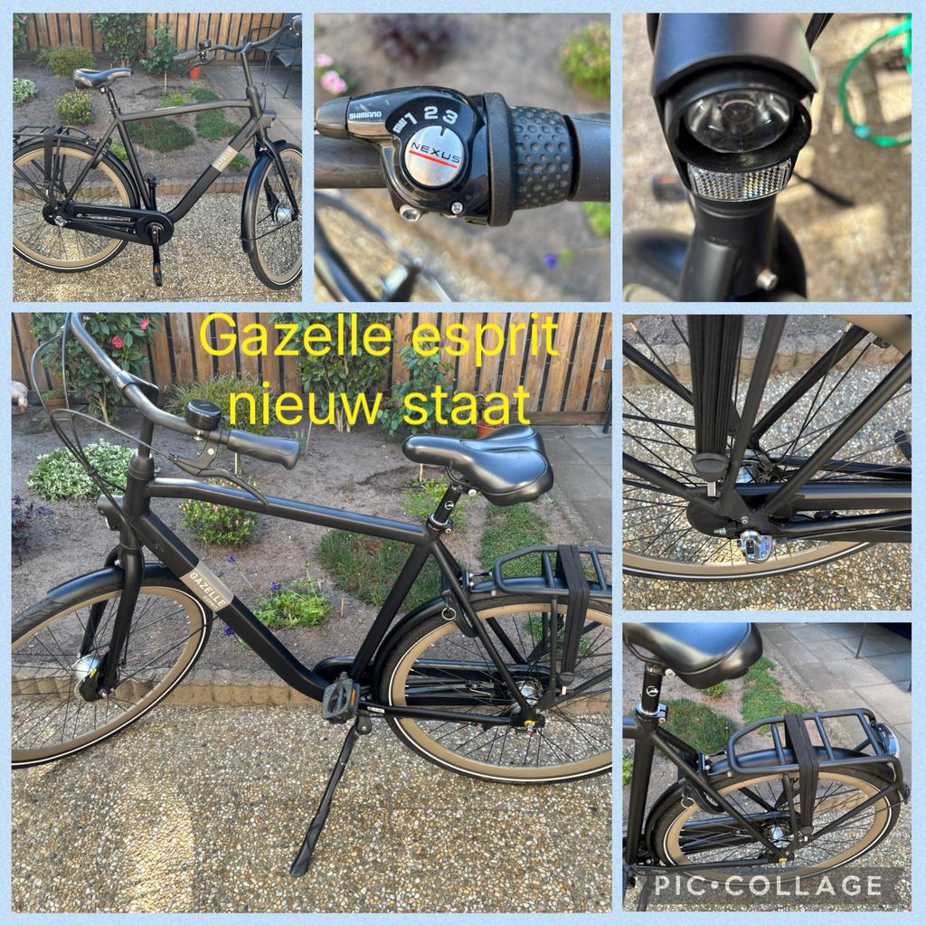 Gazelle Esprit herenfiets, framehoogte 59 cm, Ophalen, Versnellingen, 56 cm of meer, Zo goed als nieuw