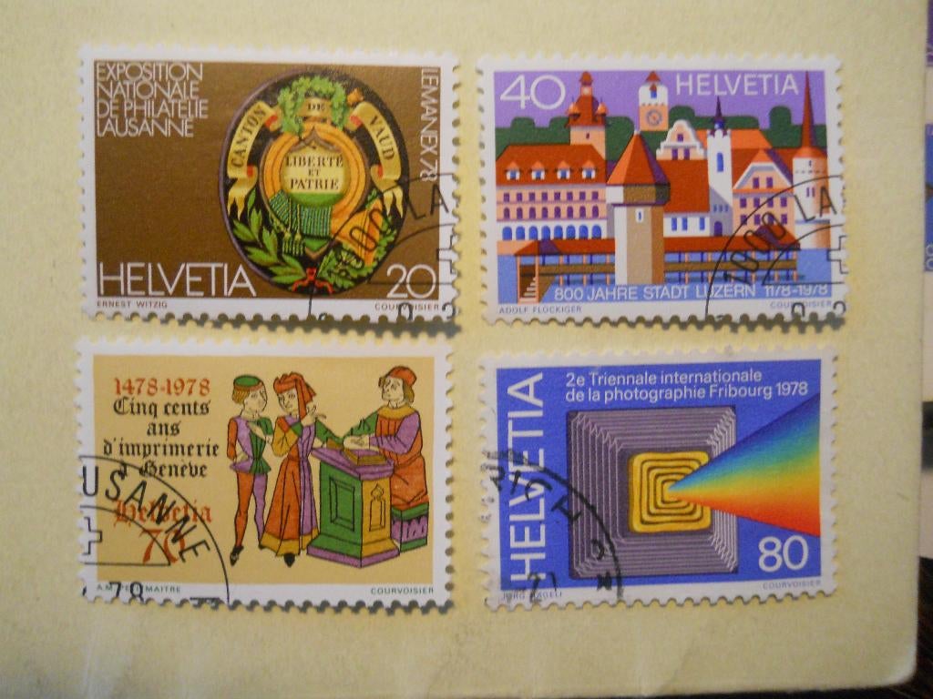 Zwitserland 1978 Jahreserreignisse serie Mi.1116-1119 gest., Postzegels en Munten, Postzegels | Europa | Zwitserland, Gestempeld