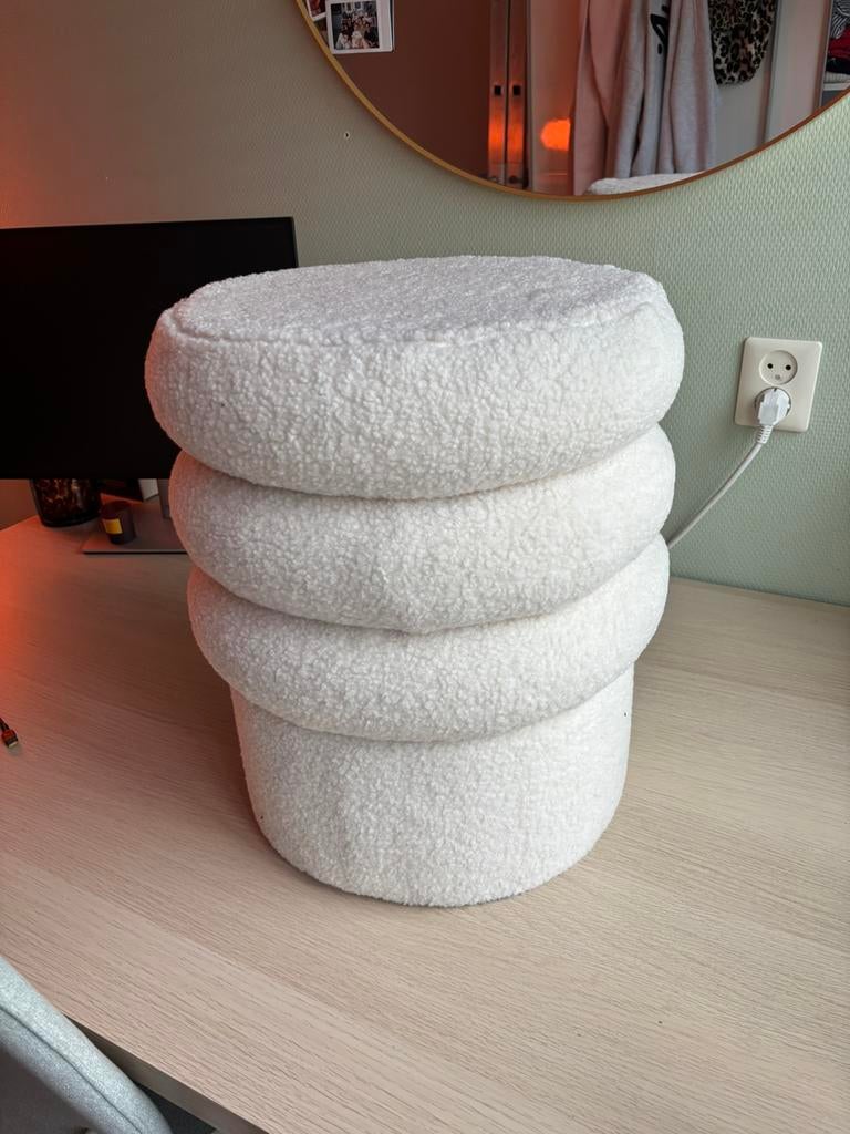 Teddy poef, Ophalen, Zo goed als nieuw, Rond, Minder dan 50 cm