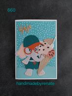 Nr. 660 Handgemaakte wenskaart ijsje!, Ophalen of Verzenden, Nieuw, Overige thema's