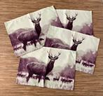 4 stoffen placemats onderleggers 47x33cm met hertenprint, Huis en Inrichting, Keuken | Textiel, Ophalen of Verzenden, Zo goed als nieuw