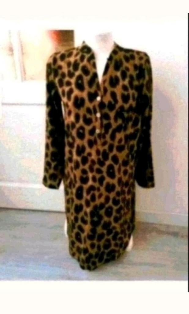 Tijgerprint tuniek, Kleding | Dames, Blouses en Tunieken, Ophalen of Verzenden, Zo goed als nieuw, Maat 38/40 (M), Bruin