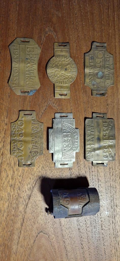 Oude rijwielbelasting plaatjes, Ophalen of Verzenden, Gebruikt