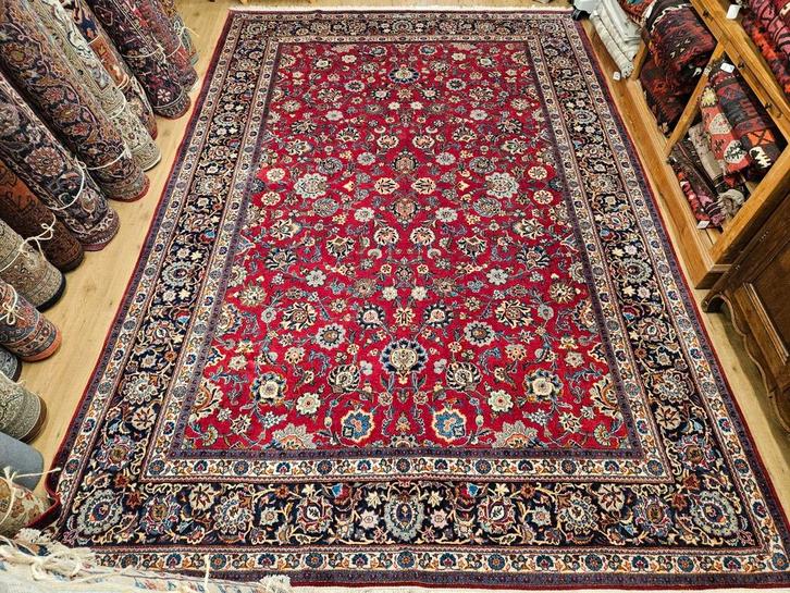 Handgeknoopt perzisch tapijt mashad 390x260, Huis en Inrichting, Stoffering | Tapijten en Kleden, Nieuw, 200 cm of meer, 200 cm of meer