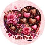 L1447 icing frosting chocolade hart 19cm eetbare taart print, Ophalen of Verzenden, Nieuw, Taarten, Versiering