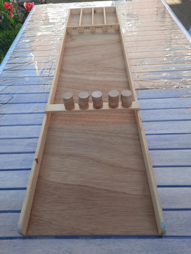 Sjoelbak junior. 28x118 cm. Van hout., Ophalen