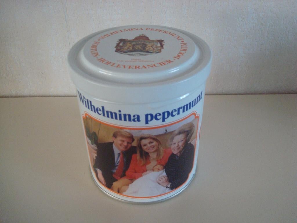Blik Wilhelmina pepermunt., Ophalen of Verzenden, Zo goed als nieuw, Overige