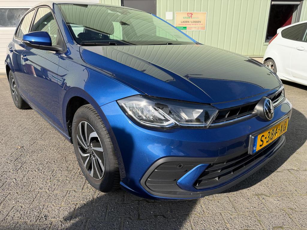 Volkswagen Polo 1.0 TSI 95pk Airco Navigatie lm2023 Blauw, Voorwielaandrijving, Stof, Euro 6, Blauw