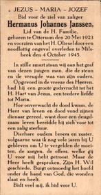 Janssen Hermanus Johannes 1923-1945 Ottersum, Ophalen of Verzenden