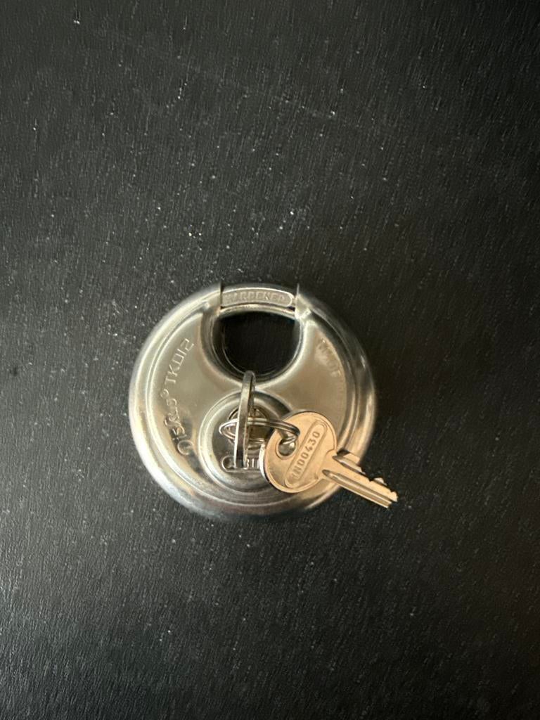 ABUS Discus Hangslot - RVS, met sleutels, Ophalen, Zo goed als nieuw, Rvs, Slot