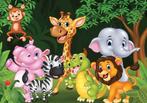 Behang kinderkamer Fotobehang Dieren in het oerwoud, SALE, Verzenden, Minder dan 10 m², Kinderkamer, babykamer, Jungle, jungledieren