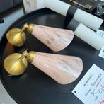 Set wandlampen roze marmer van €210,- voor €99,-, Ophalen of Verzenden, Nieuw, Glas