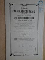 Gemeente Dockum tbv aankoop Gasfabriek-Vern.Buizennet. 1906, Ophalen of Verzenden, Voor 1920, Obligatie of Lening