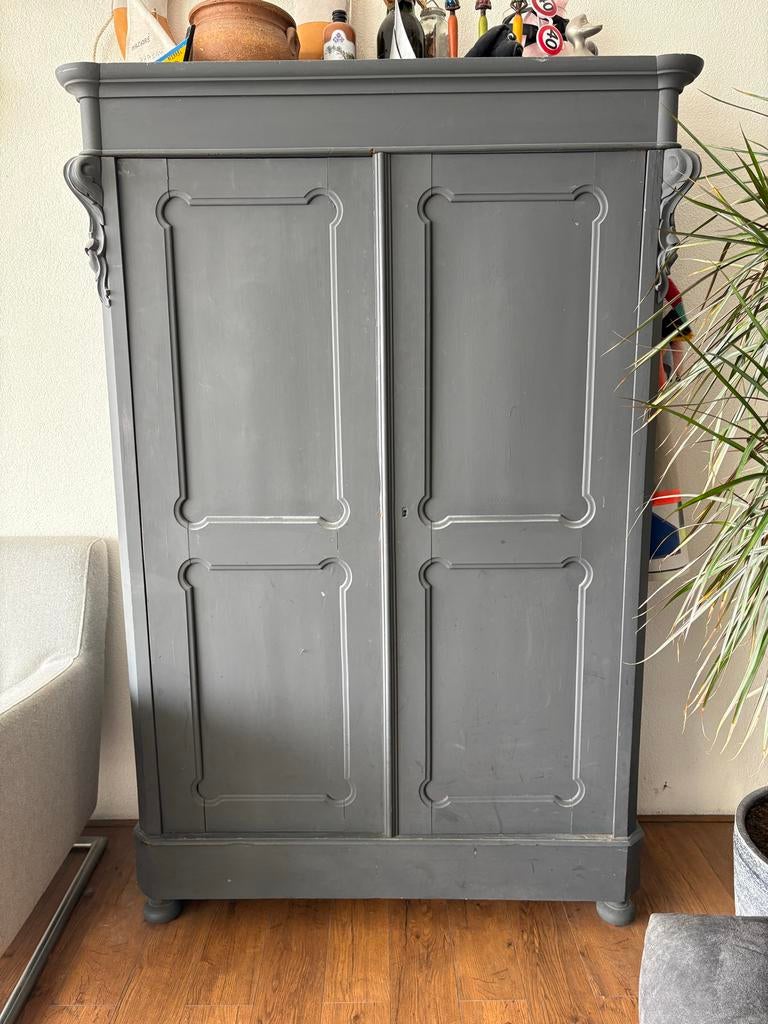 Grijze Biedemeier kast, Antiek en Kunst, Ophalen of Verzenden