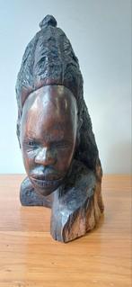 Prachtig vintage afrikaans houtsnijwerk vrouw buste, Ophalen of Verzenden