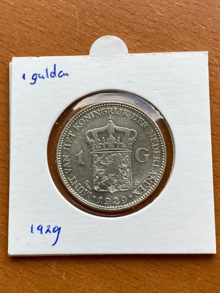 1 gulden zilver Wilhelmina 1929 (2), Postzegels en Munten, Munten | Nederland, Losse munt, 1 gulden, Koningin Wilhelmina, Zilver