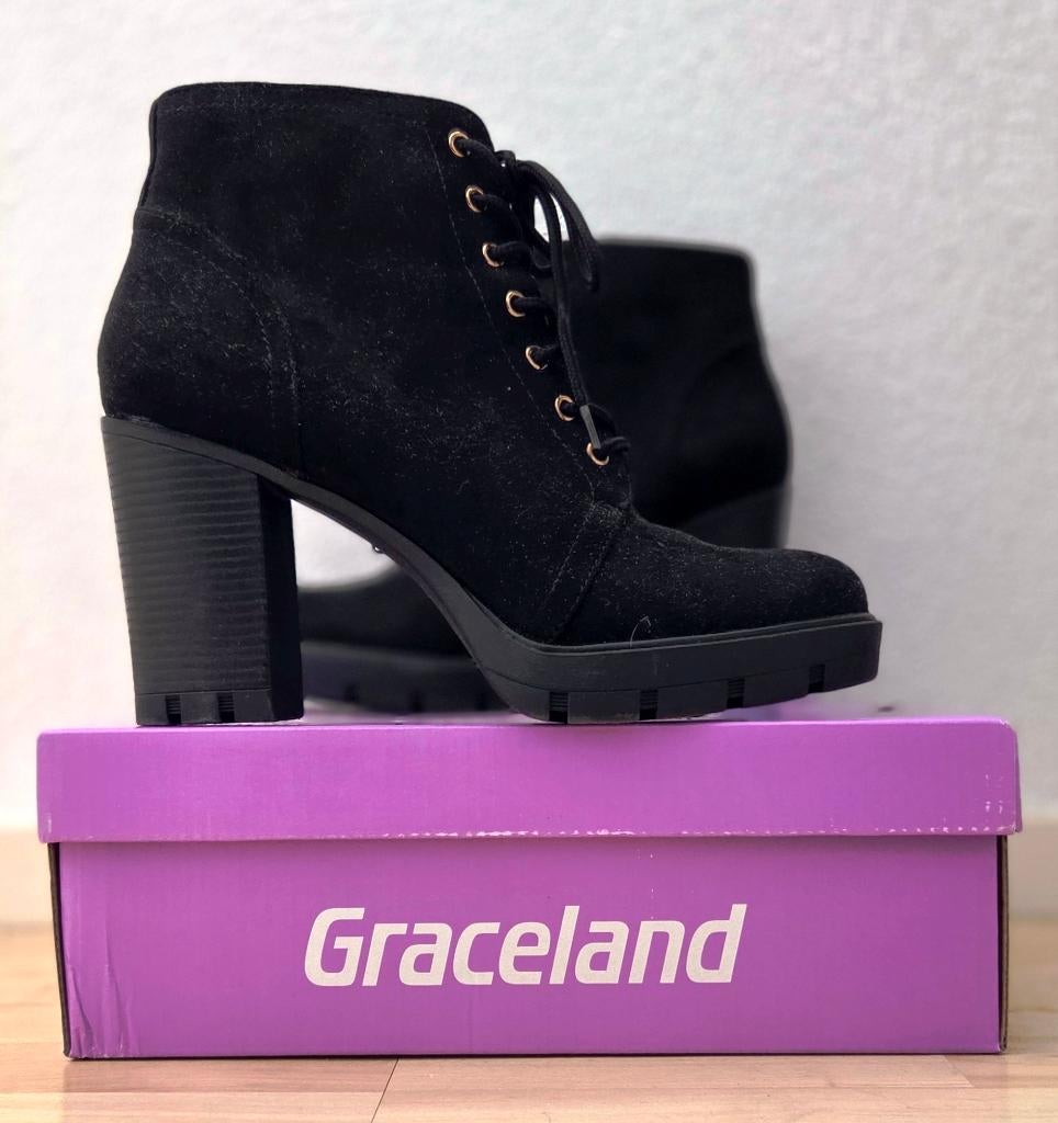 Graceland enkellaarsjes maat 42, Zwart, Lage of Enkellaarzen, Nieuw, Ophalen of Verzenden