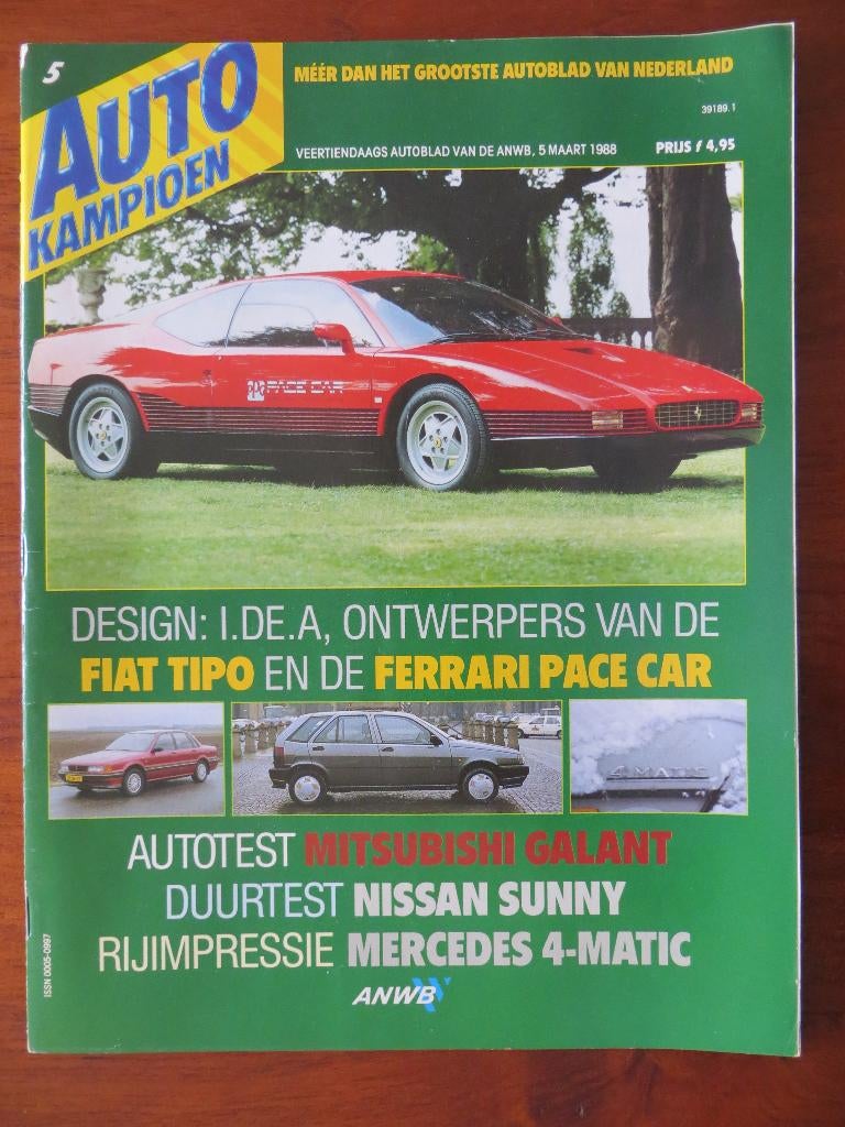 Autokampioen 5 1988 Tipo, Ferrari Pace car, Sunny, 626, AX, Ophalen of Verzenden, Nieuw, Ferrari