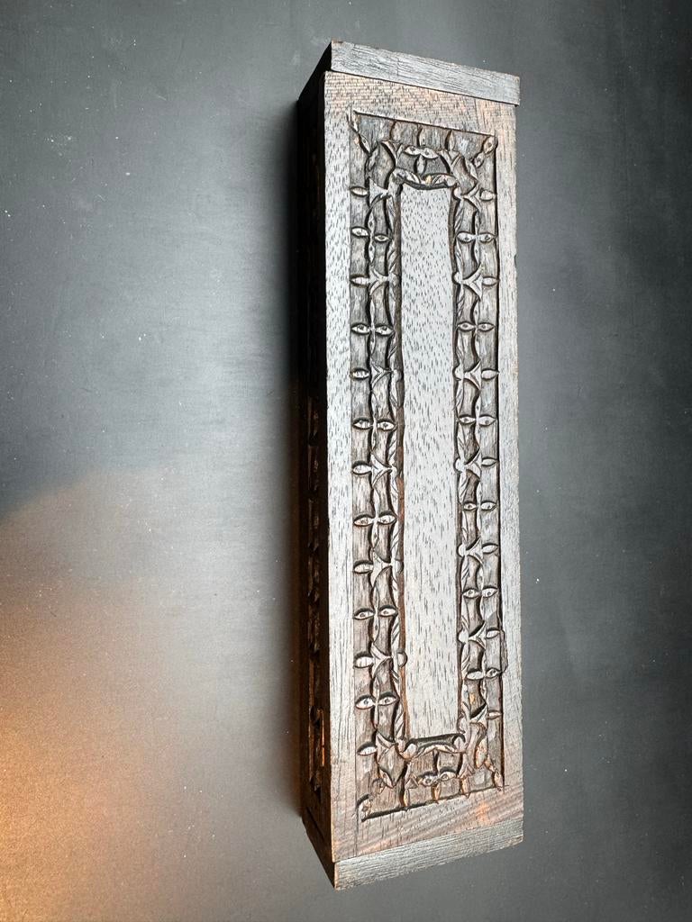 Houten pennenkistje uit Indonesië, handgemaakt, Ophalen of Verzenden, Gebruikt