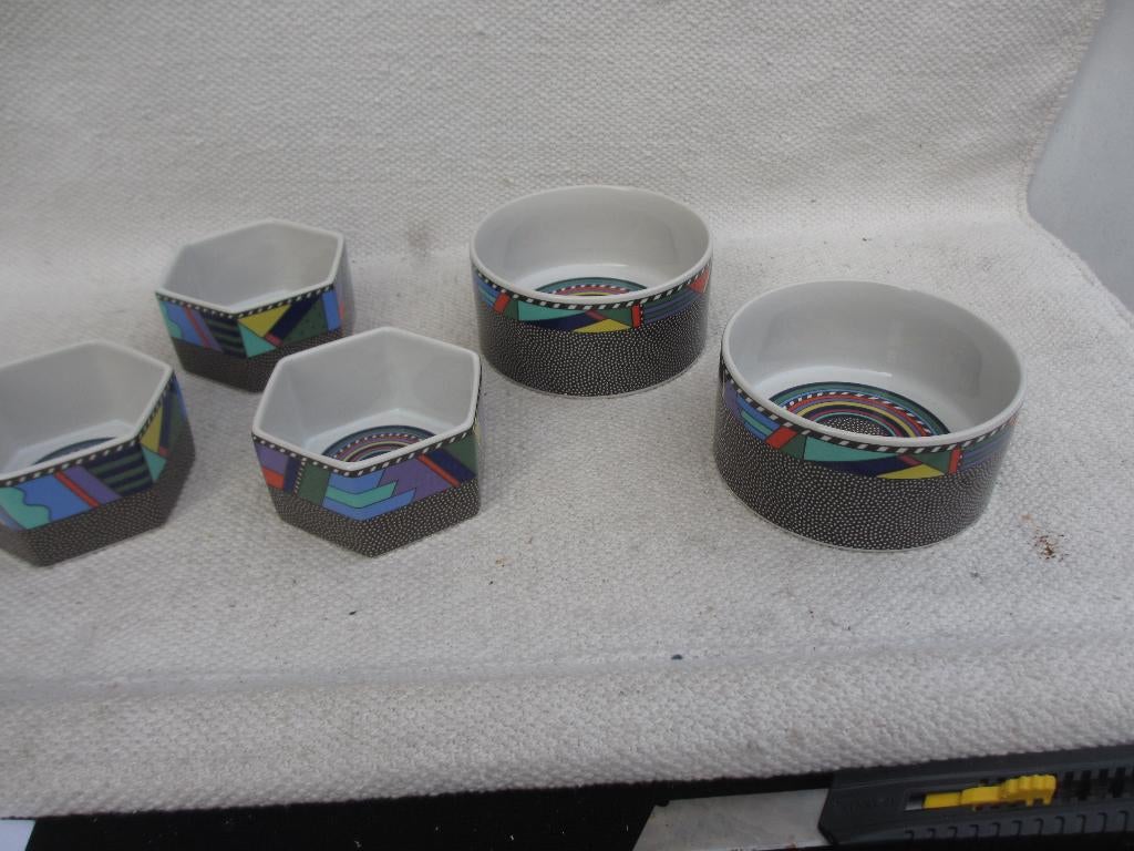 SET 5x Post Modern schaaltjes Barbara Brenner Rosenthal ' 90, Ophalen of Verzenden