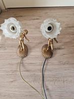 Bronzen Cupido Wandlampen - Set van 2, Antiek en Kunst, Antiek | Lampen, Ophalen of Verzenden