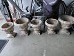 Vijf vintage bloempotten, Ophalen, Gebruikt, Rond, Balkon