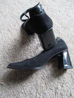 ZWART lederen Schoenen met laque accenten en blokhak maat 37, Zwart, Nieuw, Ophalen of Verzenden, Sneakers of Gympen