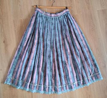Vintage Duitse Enzian Trachten folklore plooitjes rok mt 48 beschikbaar voor biedingen
