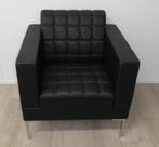 Fauteuil Canape, Zwart leder met chroom frame, Showroommodel, Huis en Inrichting, Ophalen, Nieuw, Metaal