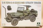 Takom 1/16 ¼ ton 44 G503 Willy's Jeep MB Utility Truck, Hobby en Vrije tijd, Modelbouw | Auto's en Voertuigen, Nieuw, Truck, Ophalen of Verzenden