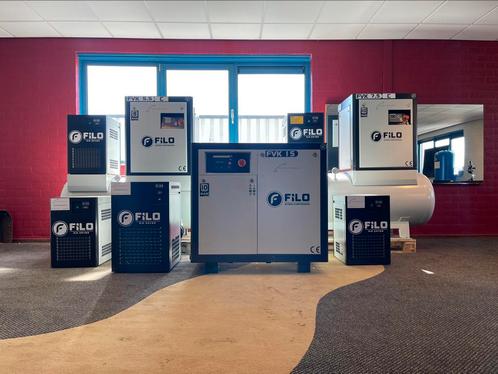 Filo schroefcompressor van 5,5 tot 45 kw incl droger en tank, Doe-het-zelf en Verbouw, Compressors, Nieuw, 10 bar of meer, 100 liter of meer