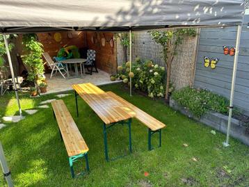 Biertafel set huren – tafel + 2 banken – €15,- beschikbaar voor biedingen