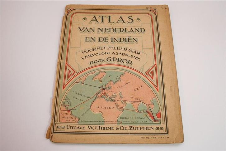 Atlas Prop [1948] — Met Kaarten van Nederlands-Indië, Boeken, Atlassen en Landkaarten, Gelezen, Nederland, 1800 tot 2000, Ophalen of Verzenden