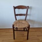 Oude Eetkamerstoel met Riet, Ophalen, Riet of Rotan, Gebruikt, Bruin