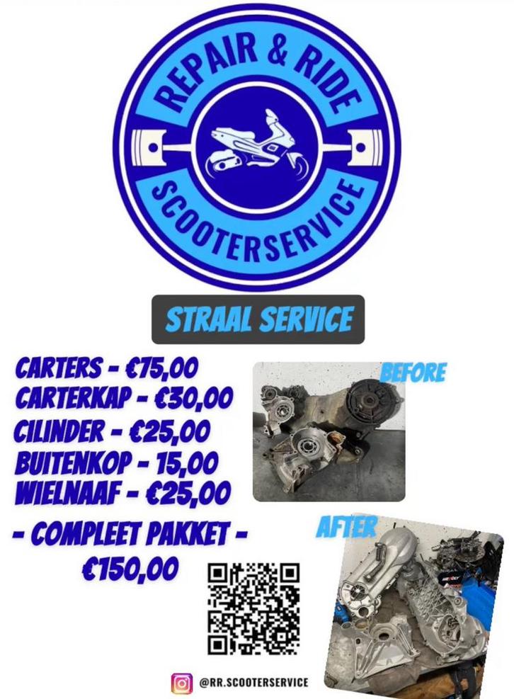 Zandstralen & Glassblasting! Carters / Onderdelen, Fietsen en Brommers, Brommeronderdelen | Algemeen, Zo goed als nieuw, Blok