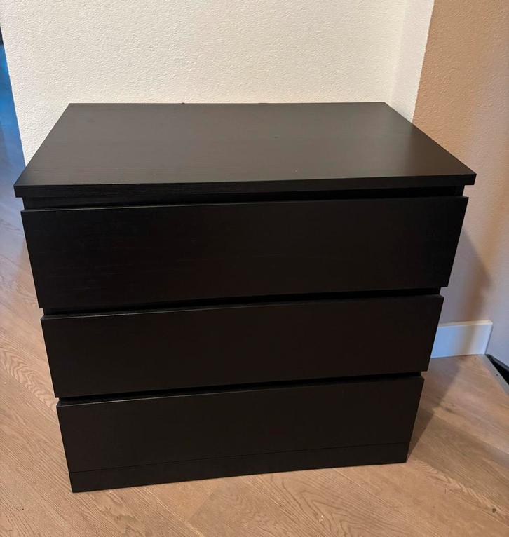 IKEA Malm ladekast - Zwartbruin, Huis en Inrichting, Kasten | Ladekasten, Zo goed als nieuw, 100 tot 150 cm, 50 tot 100 cm, 25 tot 50 cm