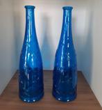 2x Ikea fles vaas bloemenrelief Emma Dafnas kobalt blauw, Huis en Inrichting, Woonaccessoires | Vazen, Overige kleuren, Ophalen of Verzenden